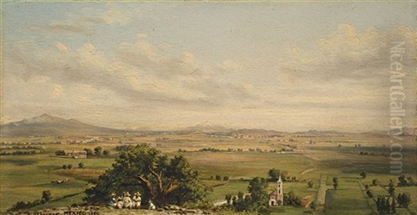 Valle De Puebla Desde La Piramide De Cholula Oil Painting by Conrad Wise Chapman