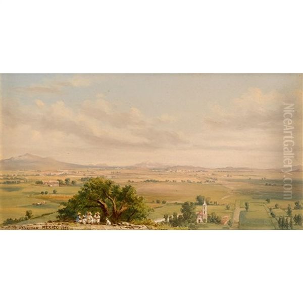 Valley Of Puebla Oil Painting by Conrad Wise Chapman