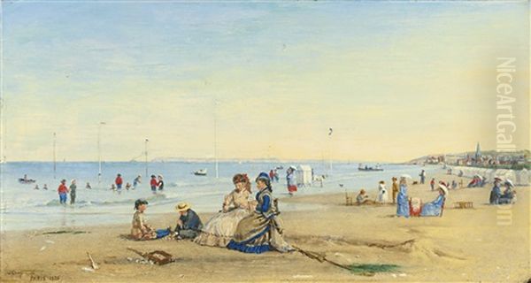 Plage De Trouville Oil Painting by Conrad Wise Chapman