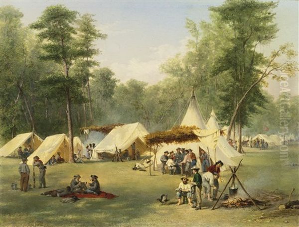 Camp Of The Third Kentucky Confederate Infantry At Corinth, Mississippi Oil Painting by Conrad Wise Chapman