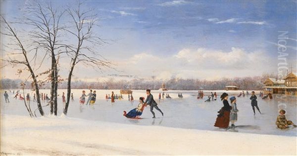 Cercle Des Patineurs, Bois De Boulogne Oil Painting by Conrad Wise Chapman