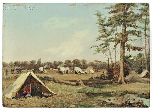 Cavalry Camp Of The So. Ca. Holcomb Legion, New Kent, Co. Va. Mar Oil Painting by Conrad Wise Chapman