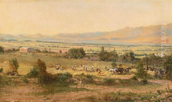 Paisaje Del Valle De Mexico Con El Lago De Texcoco Oil Painting by Conrad Wise Chapman