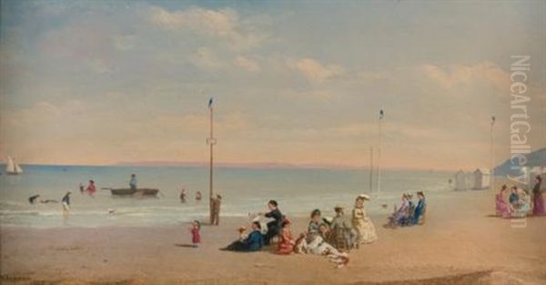 A Day At The Beach Oil Painting by Conrad Wise Chapman