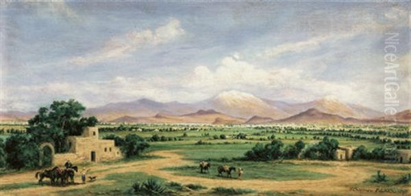 Valle De Mexico From The Hacienda Morales Oil Painting by Conrad Wise Chapman