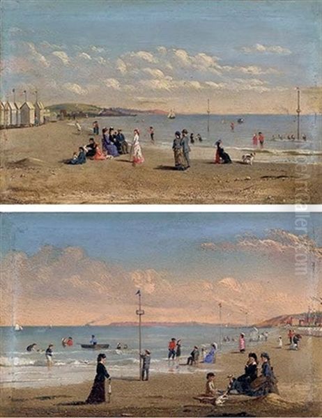 The Beach At Normandy (+ The Beach At Trouville; 2 Works) Oil Painting by Conrad Wise Chapman