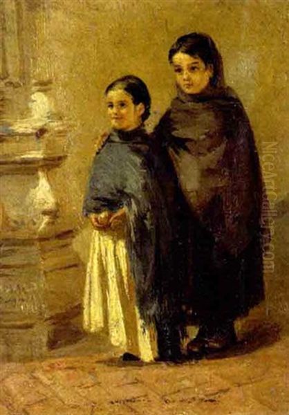 Two Ninas In A Cathedral Oil Painting by Conrad Wise Chapman