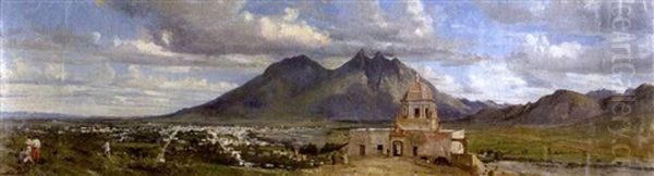 View Of The Bishop's Palace Near Monterrey, Mexico Oil Painting by Conrad Wise Chapman