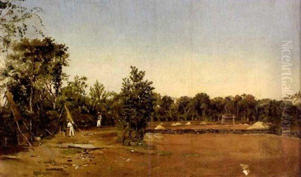 Mexican Scene Of Figures At An Encampment In A Clearing Oil Painting by Conrad Wise Chapman