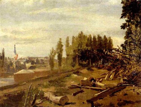 Landscape Of Boulogne, France (+ Landscape Of St. Cloud, France; 2 Works) Oil Painting by Conrad Wise Chapman