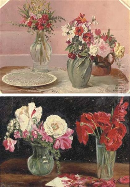 Study Of Flowers And Pie (+ Untitled - Still Life, 1908; 2 Works) Oil Painting by Conrad Wise Chapman