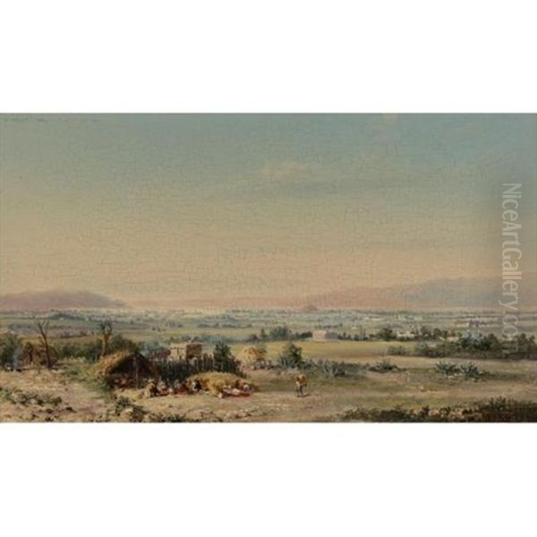 Mexico Desde La Hacienda De Los Olivares Oil Painting by Conrad Wise Chapman