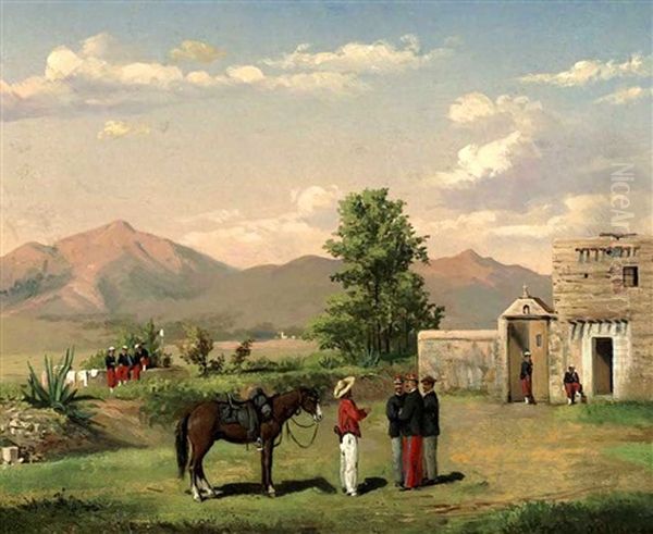 Mexican View With French Soldiers by Conrad Wise Chapman