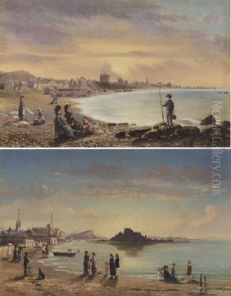 The Beach At Saint Malo Oil Painting by Conrad Wise Chapman