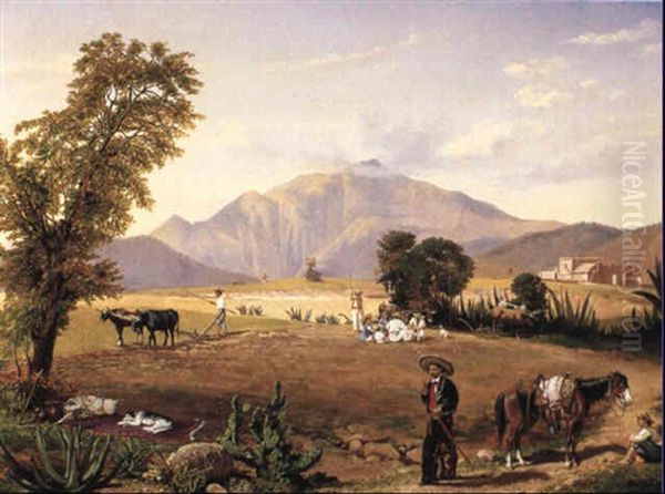 Mexican Landscape Oil Painting by Conrad Wise Chapman