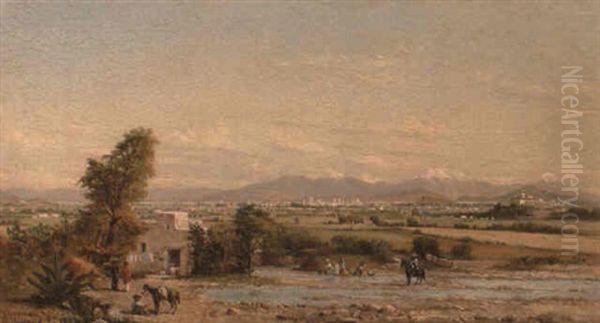 Mexico Desde La Hacienda De Los Morales Oil Painting by Conrad Wise Chapman