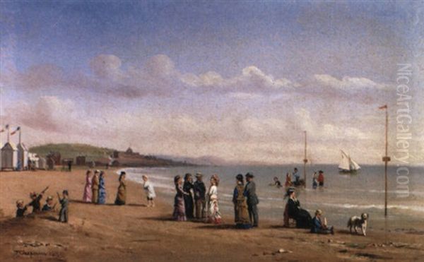 Scene De Plage En Normandie Oil Painting by Conrad Wise Chapman