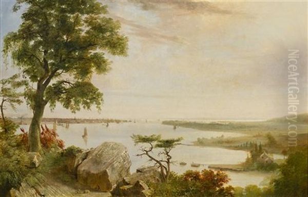 New York From Weehawken Oil Painting by John Gadsby Chapman