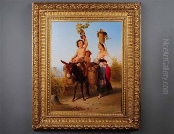 Bacchic Scene, Transporting Grapes Oil Painting by John Gadsby Chapman