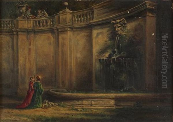 The Fountain Of Egeria Oil Painting by John Gadsby Chapman