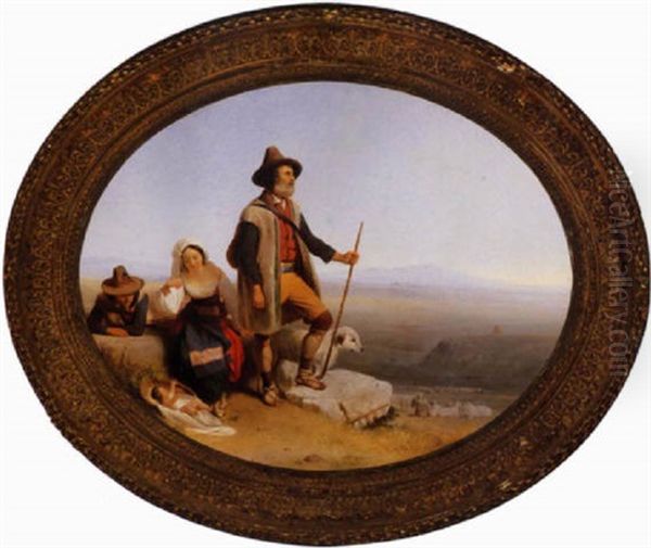 Italian Family In The Campagna Oil Painting by John Gadsby Chapman