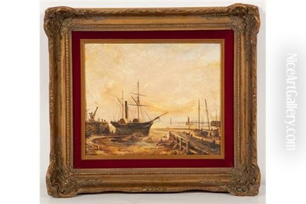 Shipyard, 1880 Oil Painting by John Linton Chapman