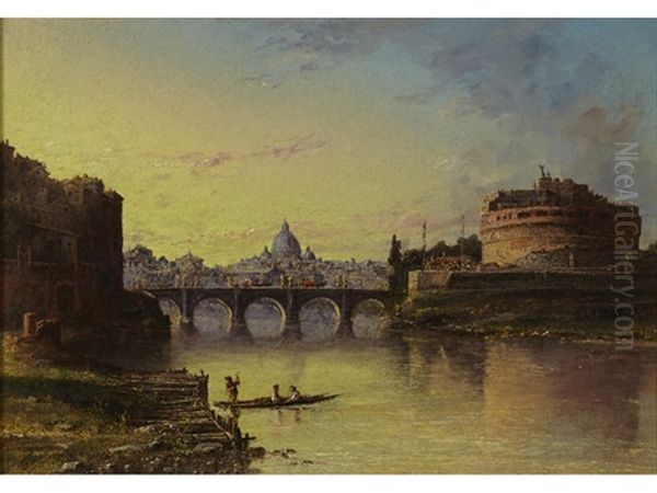 Bridge Over The Tiber Oil Painting by John Linton Chapman