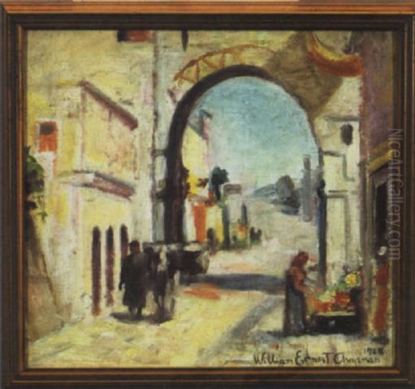 Middle-eastern Market Oil Painting by William Ernest Chapman