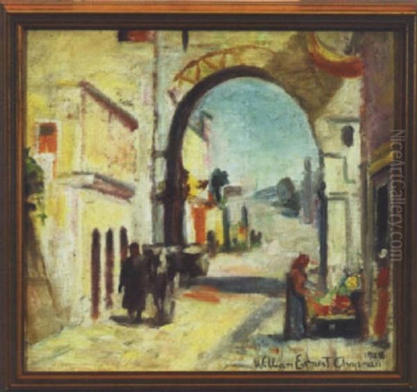 Middle-eastern Market Oil Painting by William Ernest Chapman