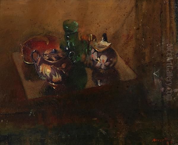 Tabletop Still Life Oil Painting by Joseph Ancill