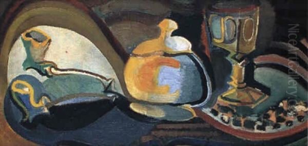 Composition Au Verre Et Au Sucrier Oil Painting by Jules (Youla) Chapoval