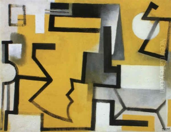 Composition Jaune Oil Painting by Jules (Youla) Chapoval