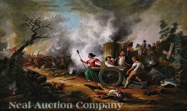 Moller Pitcher (c.1754-1832) At The Battle Of Monmouth, Nj, 1778 Oil Painting by Alonzo Chappel