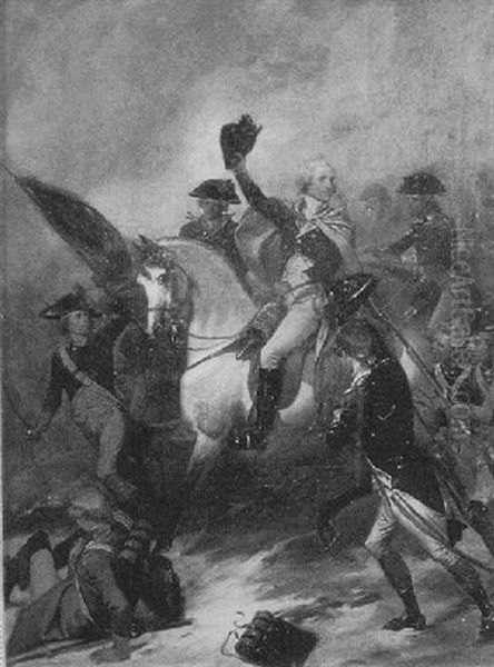 Portrait Of George Washington With His Troops Oil Painting by Alonzo Chappel