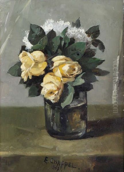 Nature Morte Aux Fleurs Oil Painting by Edouard Chappel