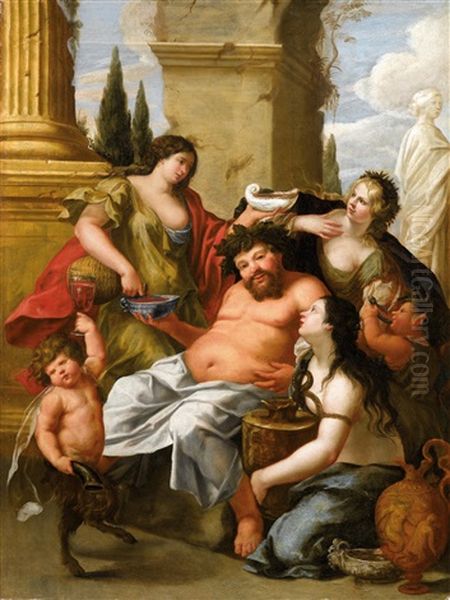 Drunken Silenus Oil Painting by Nicolas Chapron