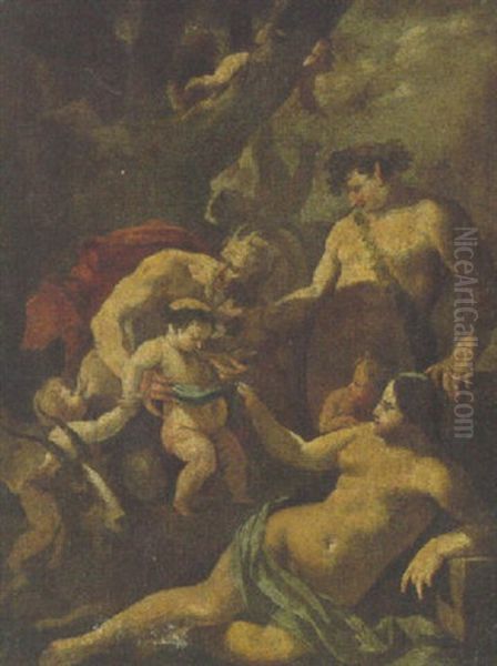 The Nurture Of Bacchus Oil Painting by Nicolas Chapron