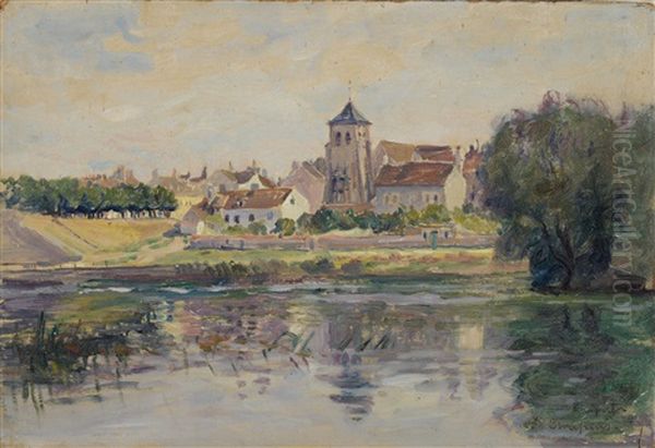 Trilport Et La Marne, Seine Et Marne Oil Painting by Pierre Marie Alfred Chapuis