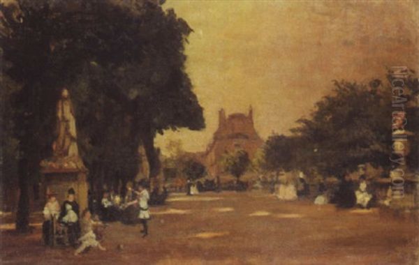 Le Jardin Du Luxembourg Oil Painting by Pierre Marie Alfred Chapuis