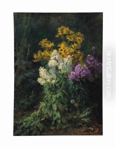 Bosquet Fleuri Oil Painting by Claudia Bret Charbonnier