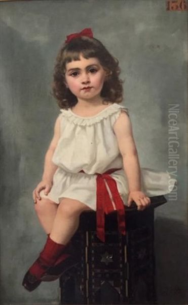 Petit Fille Au Tabouret Oil Painting by Francine Charderon