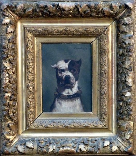 Portrait De Tom, Chien Boxer Oil Painting by Jules Chardigny