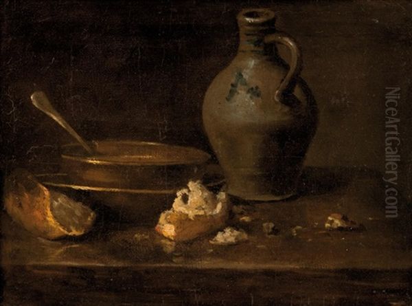 Assiette Oil Painting by Jean-Baptiste-Simeon Chardin