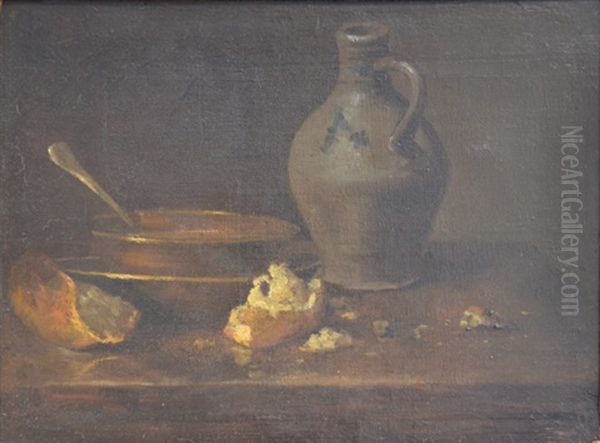 Nature Morte Au Pain Et A La Cruche Oil Painting by Jean-Baptiste-Simeon Chardin