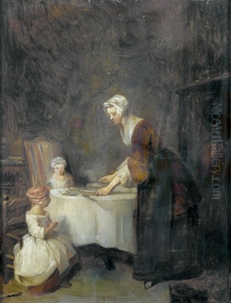 Le Benedicite Oil Painting by Jean-Baptiste-Simeon Chardin