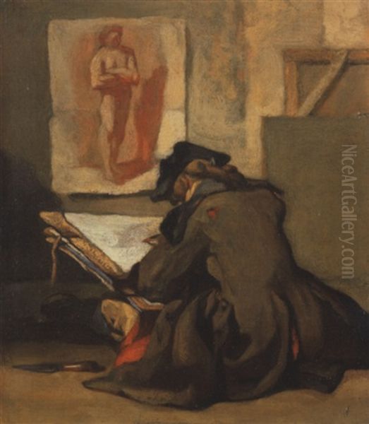 Un Jeune Ecolier Qui Dessine, Ou Le Jeune Dessinateur Oil Painting by Jean-Baptiste-Simeon Chardin