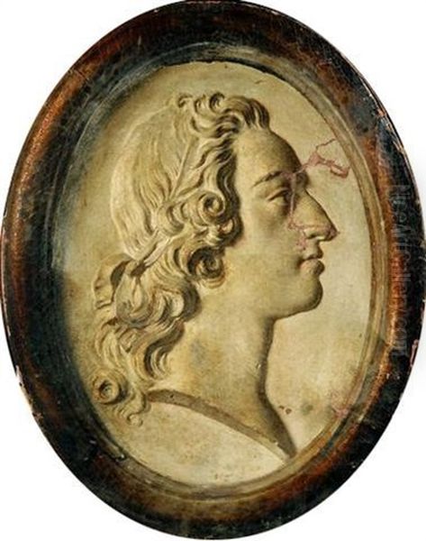 Trompe-l'oeil Au Bas-relief Representant Le Profil De Louis Xv Dans Un Encadrement En Bois Dore by Jean-Baptiste-Simeon Chardin