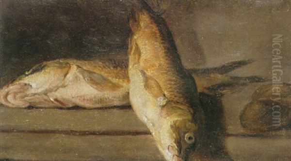 A Still Life With Fish Oil Painting by Jean-Baptiste-Simeon Chardin