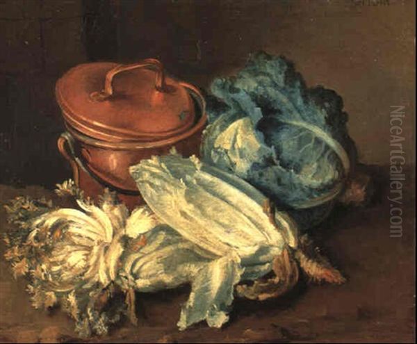 Kuchentisch Oil Painting by Jean-Baptiste-Simeon Chardin