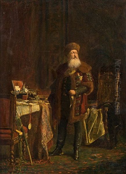 Russian Aristocrat Oil Painting by Eduard Charlemont